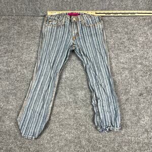 Vigoss Jeans Kids Size 18 Blue Striped Skinny Stretch Denim Low Rise
